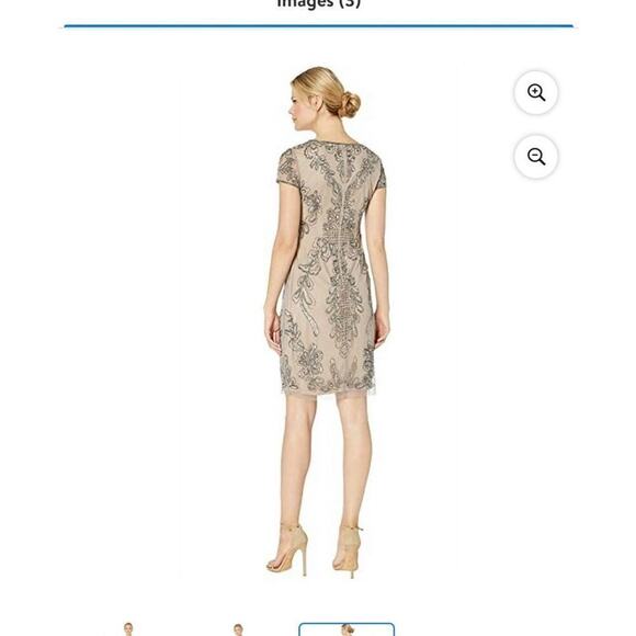 Adrianna Papell Women’s Beaded Mesh Cocktail Dress / Size-8 - Picture 13 of 16